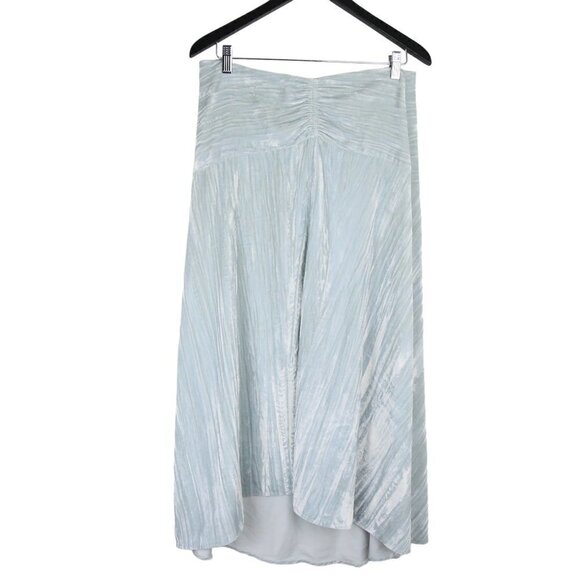 Vince Ruched Velvet Paneled Skirt in Pale‎ Sea Grass Size 8 - Picture 2 of 9